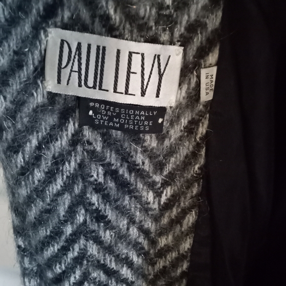 RARE VTG Paul Levy Herringbone Wool,Silk & Mohair Long Line Tent Coat - Size: 10 - Picture 5 of 10
